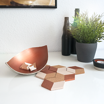 Dekorationen aus Beton und Kork